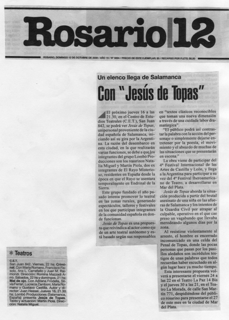 Gira de 'Jesús de Topas' en Argentina